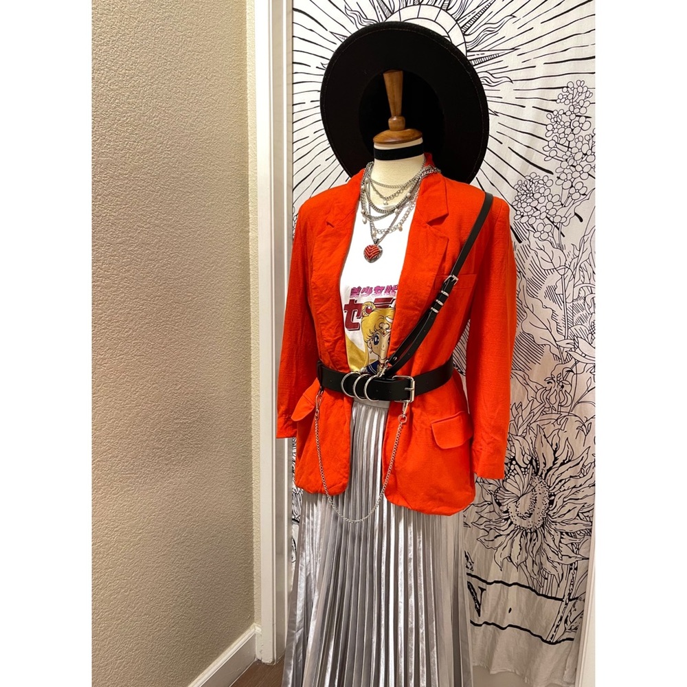 🌈 Wonderful Vintage pop Orange blazer - Picture 10 of 11